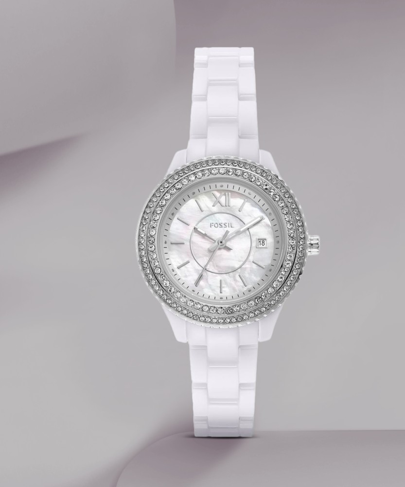 White fossil watch with on sale diamonds