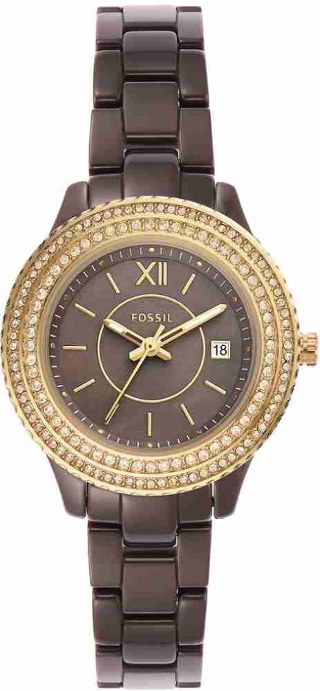 Chocolate fossil 2024 watch women's