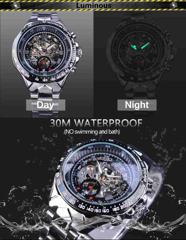 Self winding waterproof watch hot sale