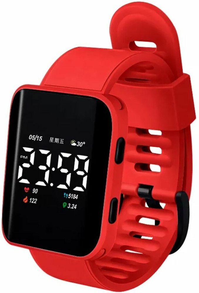 Digital watch shop with red digits
