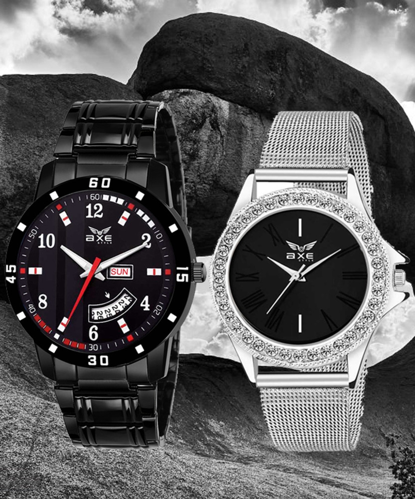 AXE Style BLK C066 Black Couple Watch Brand Branded Watch Wrist