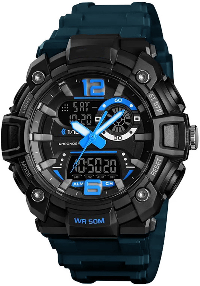 SKMEI 9090 Dual Time Water Proof Luminouse LED 7 Color Light