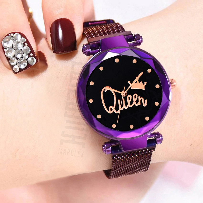 Purple colour ladies watches store