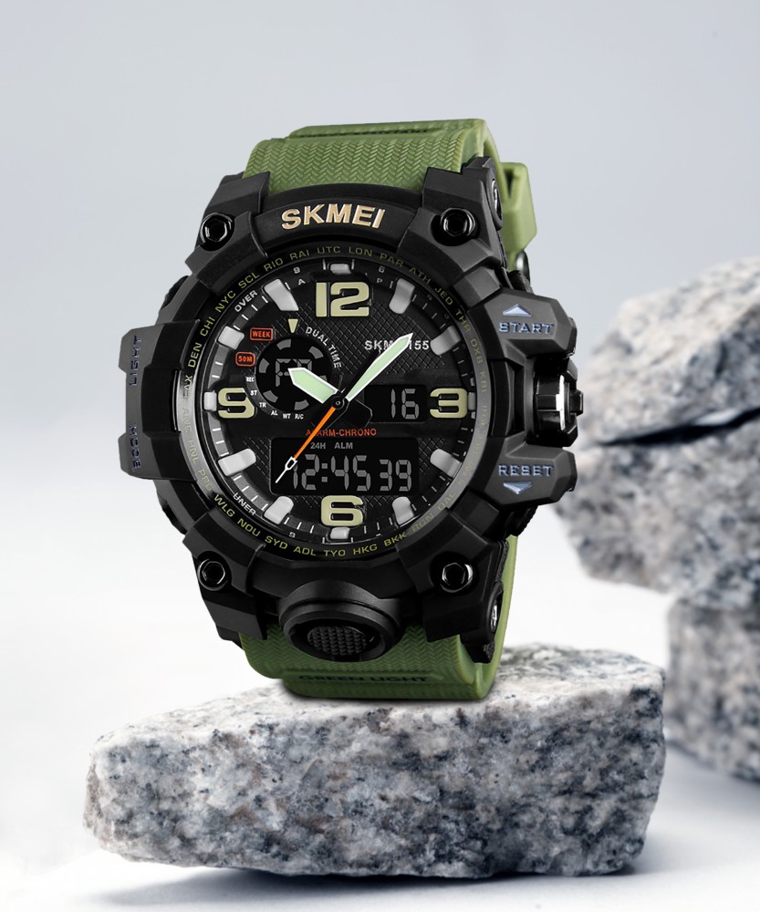 SKMEI 2019 New Model Analog Digital Watch For Men Buy SKMEI 2019 New Model Analog Digital Watch For Men Green Chronograph Sports Multifunction Military Online at Best Prices in India Flipkart