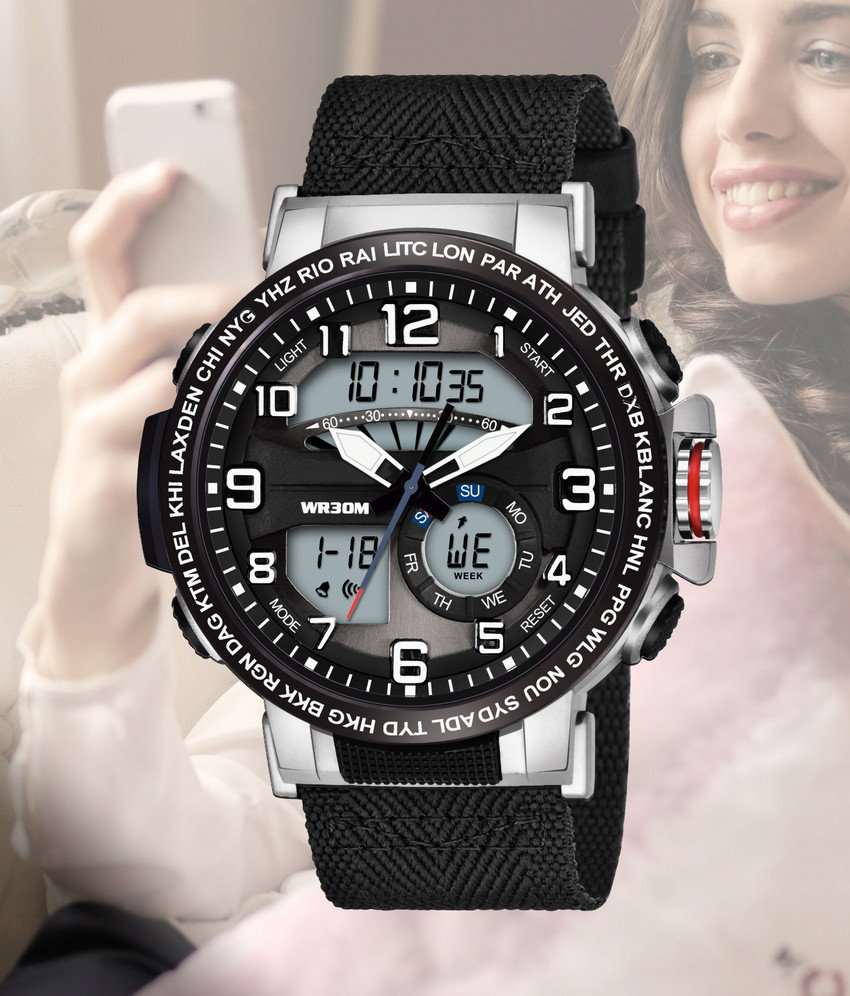 Harbor 1001 Black Stopwatch Alarm Water Resistant and Hourly Chime Sports Watch for Men Analog Digital Watch For Men Buy Harbor 1001 Black Stopwatch Alarm Water Resistant and Hourly Chime Sports