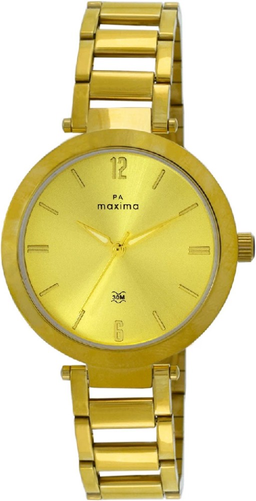 Maxima watches golden discount colour