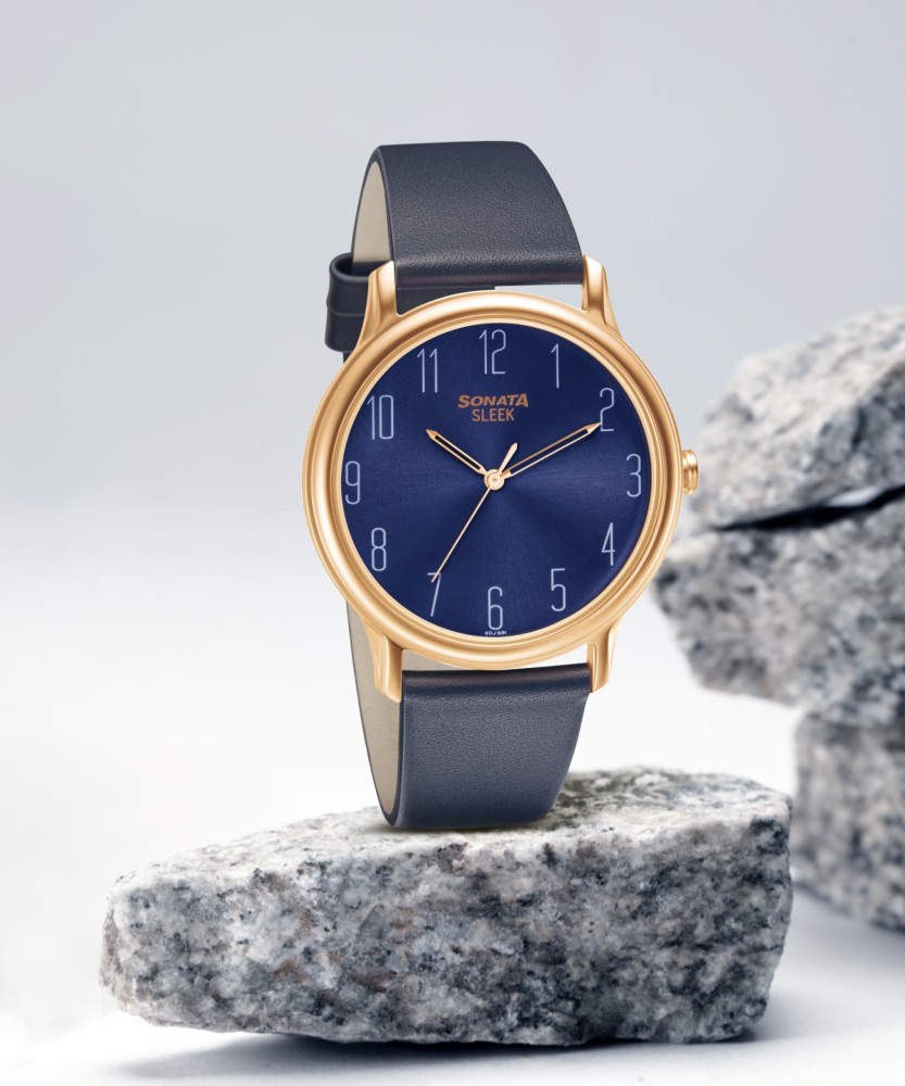 Sonata sleek best sale blue dial