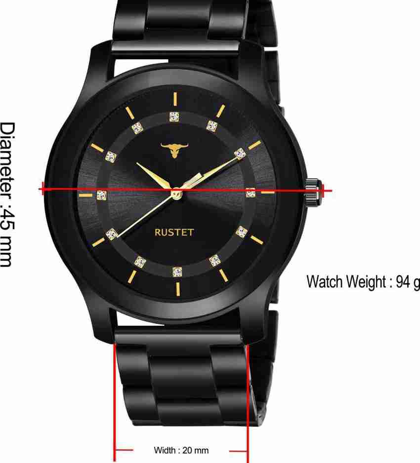 RUSTET Analog Watch For Men Buy RUSTET Analog Watch For Men C22 BLACK Black Dial Black Chain Watch For Boys Online at Best Prices in India Flipkart