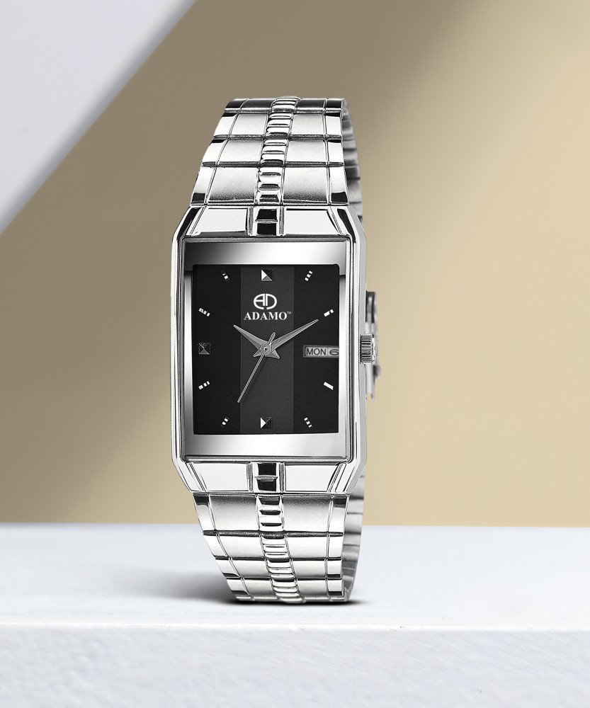 Rectangle hot sale silver watch