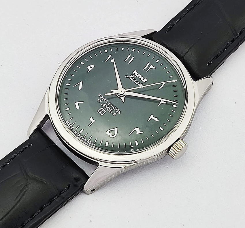 DIXOT HMT Janata para Shock 17 Jewels Green Urdu Dial Mechanical