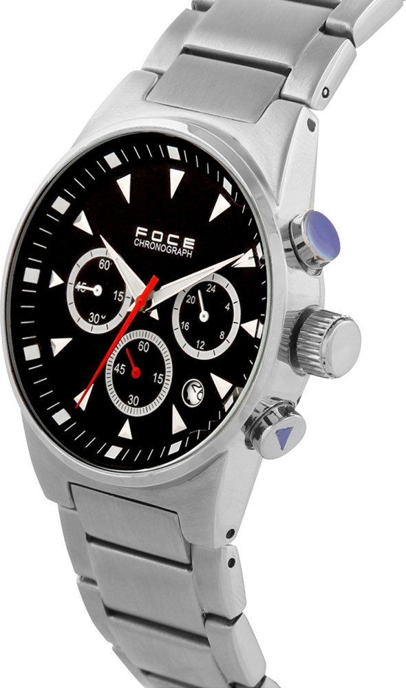 Foce FC109GSN BLACK FOCE chronograph Black Dial Metal Belt Analog