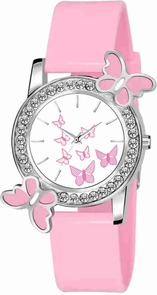 Pink best sale butterfly watch