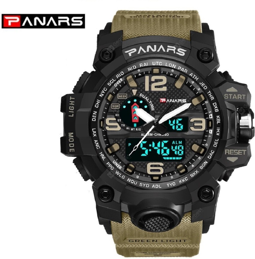 PANARS 8202 Quartz Movement Multi Functional Water Resistant Sports Digital Watch For Men Buy PANARS 8202 Quartz Movement Multi Functional Water Resistant Sports Digital Watch For Men PNRS 8202 KHAKI ...