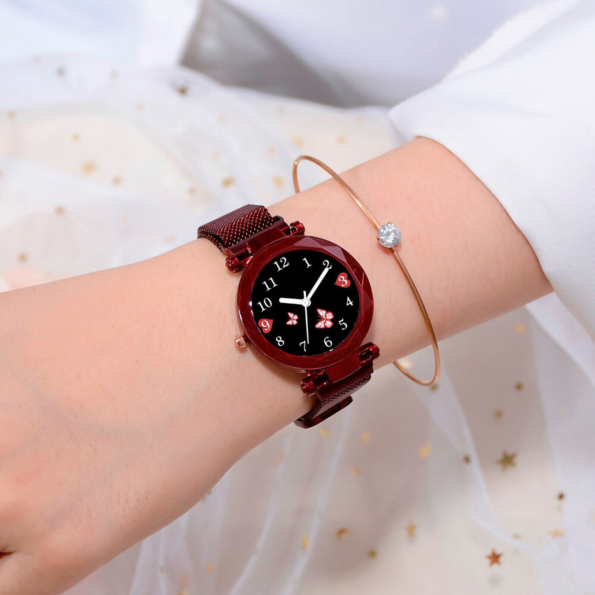Red color ladies watches on sale