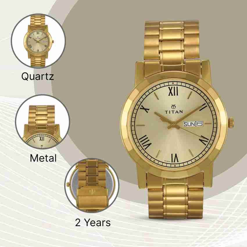 Titan watches deals gold color