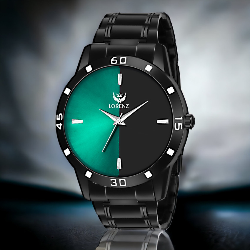 LORENZ MK 2092W Lorenz Green Black Dial Watch for Men with 1 Year