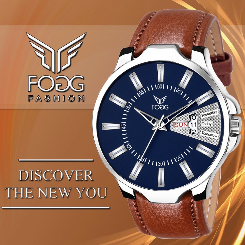 FOGG 1170 BL BR Unique New Day Date paty wear smart casual for boys Analog Watch For Men Buy FOGG 1170 BL BR Unique New Day Date paty wear smart casual for