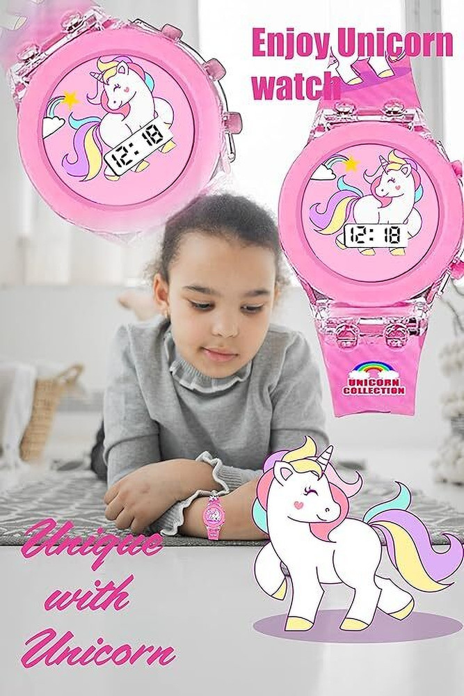 SALINA Unicorn Kids Digital Led Glowing Light Watch Stylish Multi color Light With Pink Unicorn 3D Cartoon Digital Watch For Girls Buy SALINA Unicorn Kids Digital Led Glowing Light Watch Stylish