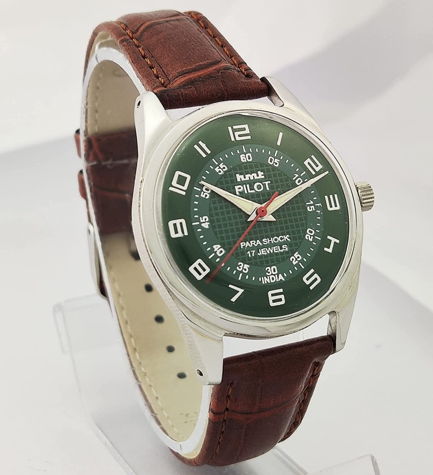 DIXOT HMT Pilot para Shock 17 Jewels Green Dial Radium Hands