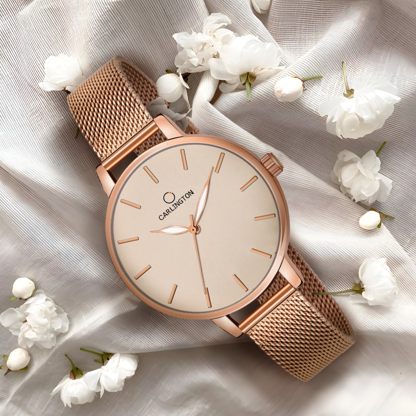 Elite ladies rose tone on sale watch