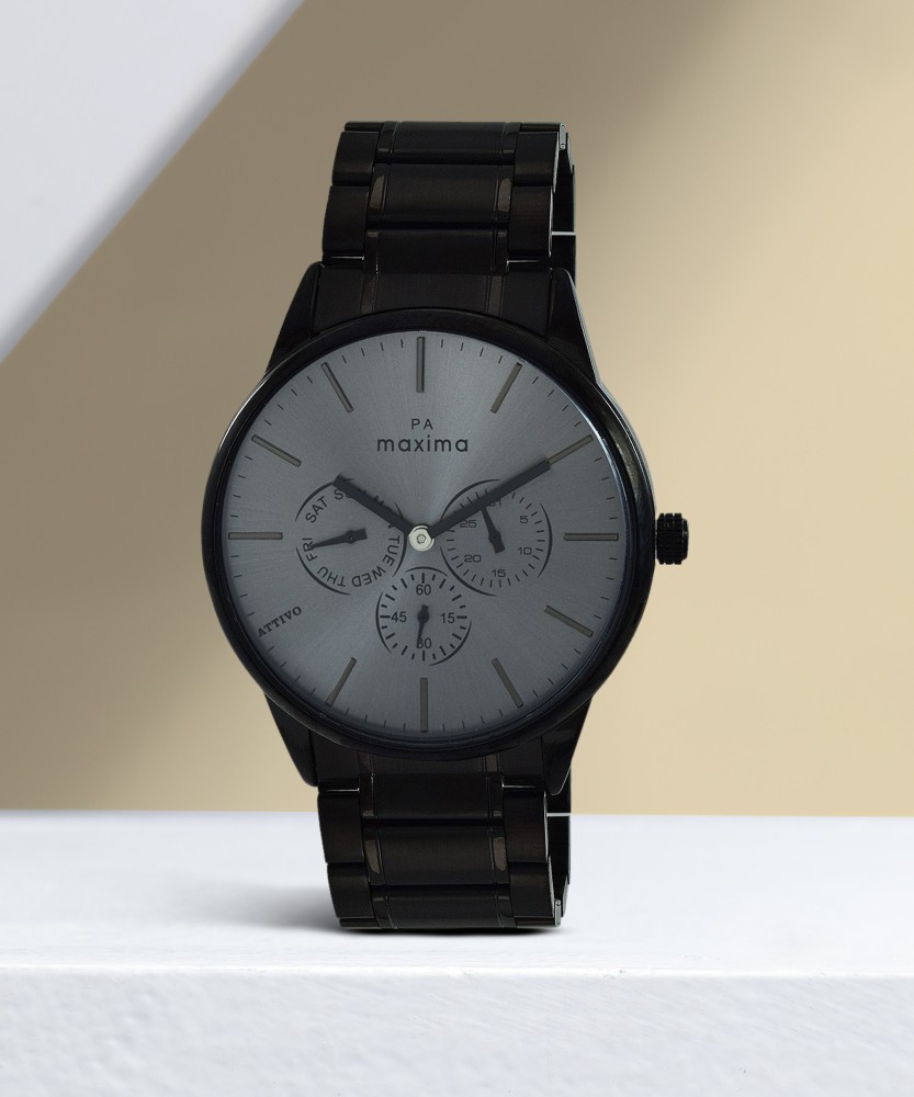 Maxima black outlet analog watch