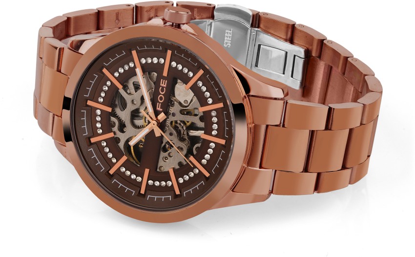 Foce FC11642GBR6 FOCE Automatic Brown Dial Metal Belt Analog Watch For Men Buy Foce FC11642GBR6 FOCE Automatic Brown Dial Metal Belt Analog Watch For Men FC11642GBR6 Online at Best