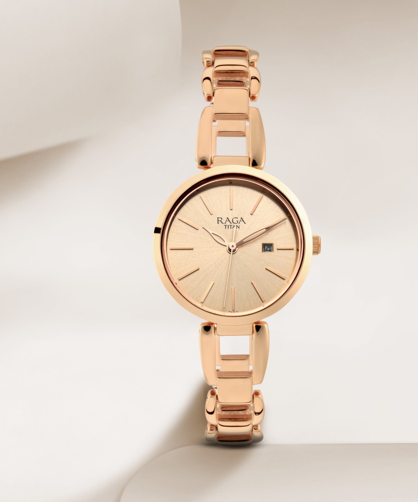 Rose gold outlet watch titan raga