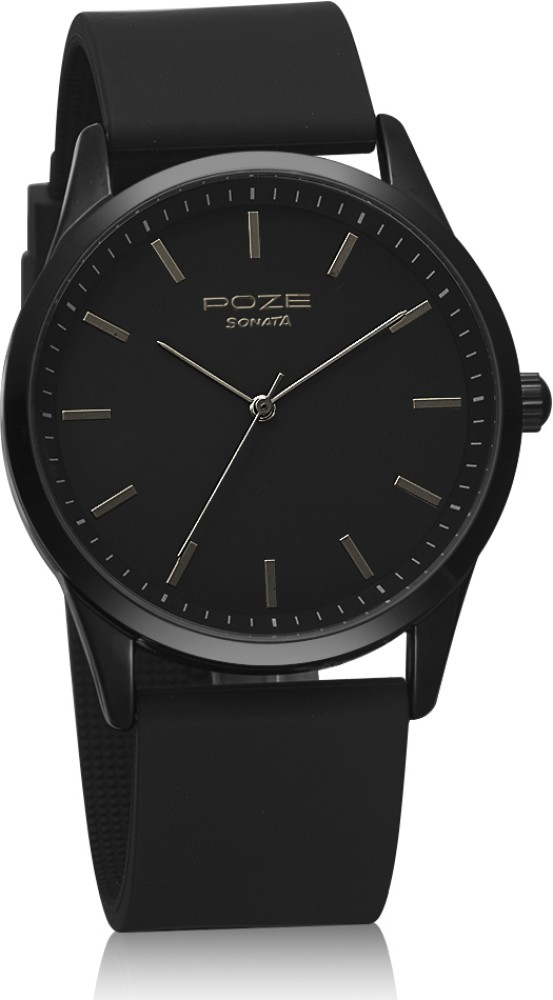 Sonata black strap on sale watch