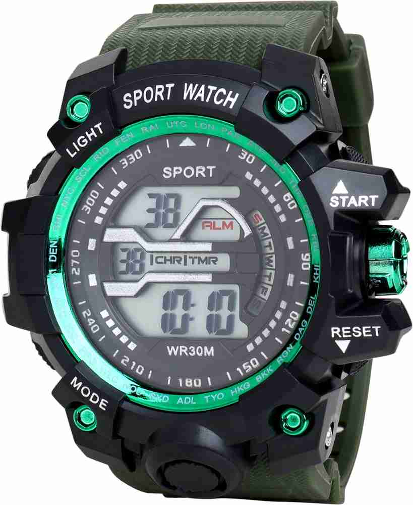 ngiva Silicone Green Belt Sport LED Light Water Shock Resistance