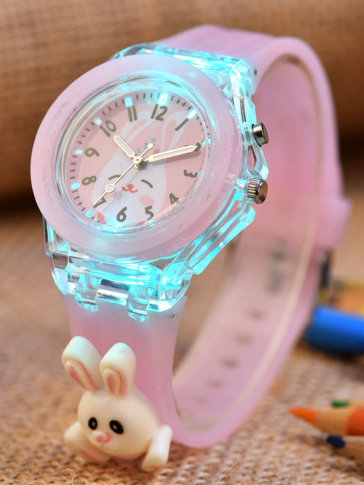 Shocknshop Rabbit 3D Cartoon Kids Analog Watch with LED 7 Multicolour Glowing Disco Light Analog Watch For Boys Girls Buy Shocknshop Rabbit 3D Cartoon Kids Analog Watch with LED