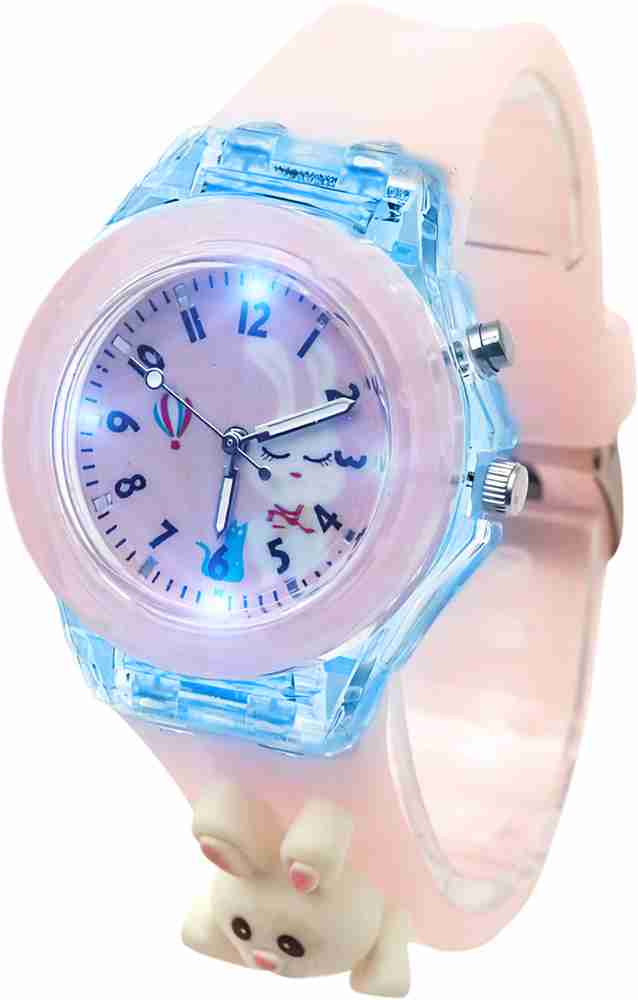 Spiky Spiky Unisex Kids Pink Printed Dial Pink Straps Analogue