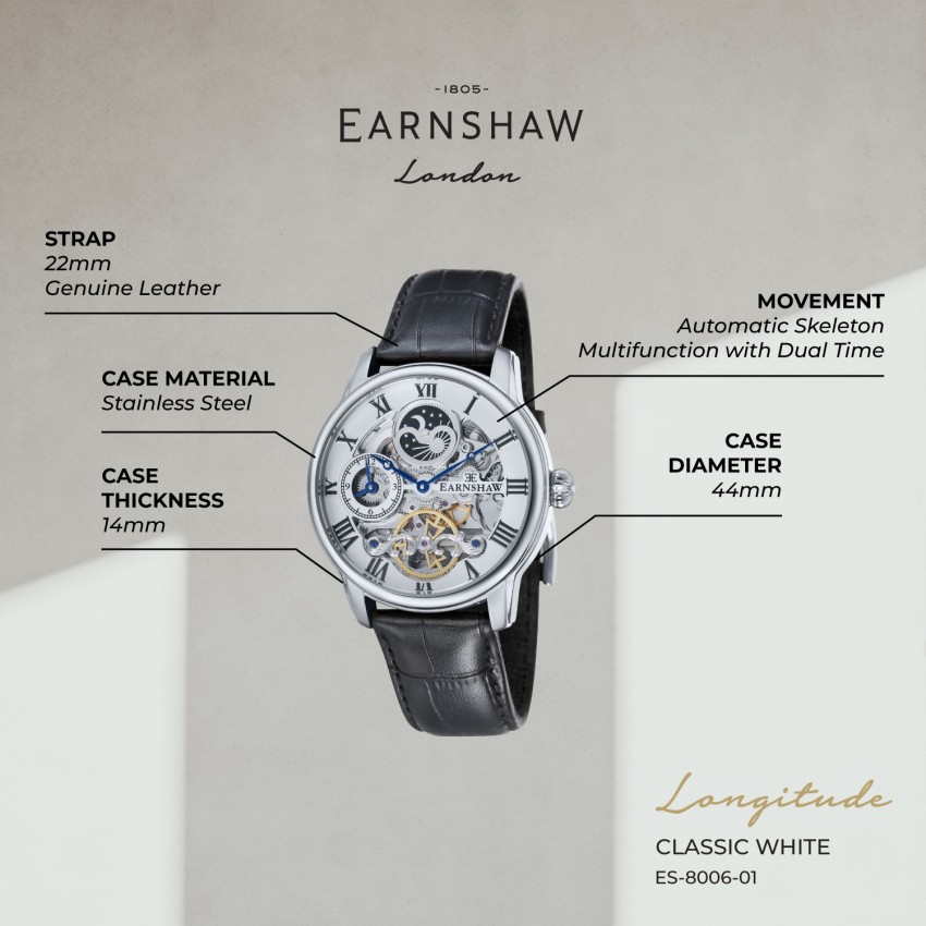 Earnshaw ES-8006-01 Longitude Analog Watch - For Men - Buy Earnshaw ES-8006- 01 Longitude Analog Watch - For Men ES-8006-01 Online at Best Prices in  India | Flipkart.com