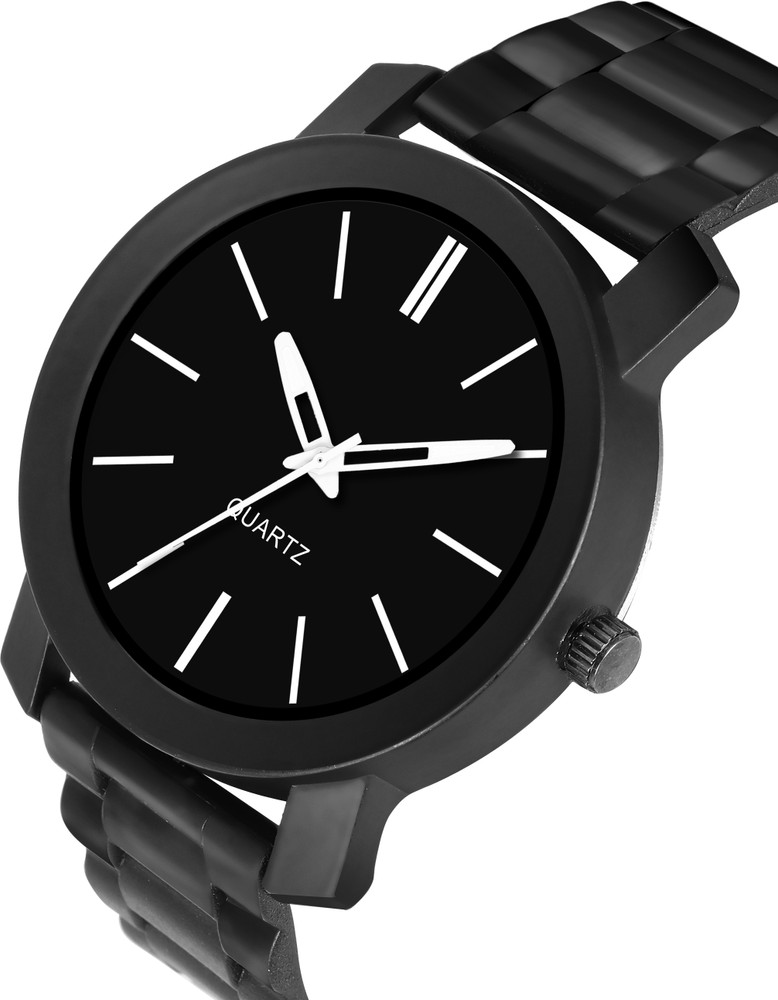 All black cheap metal mens watch