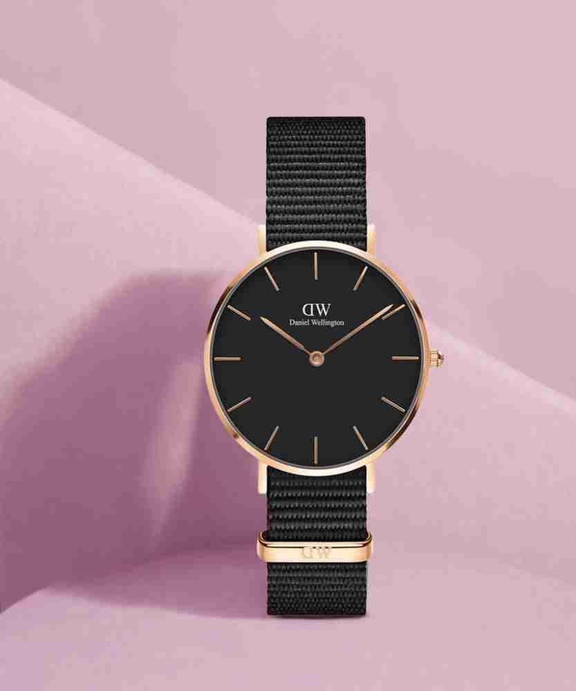 DANIEL WELLINGTON Petite Cornwall Black color Round 32 mm diameter Analog Watch For Women