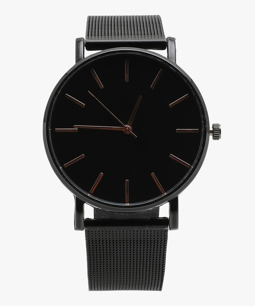 Haute Sauce Sleek black analog round dial with gold hour marker