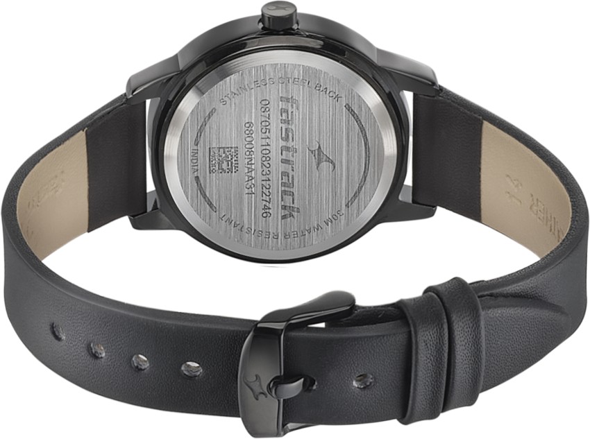 Fastrack ss black on sale watch 50m wr