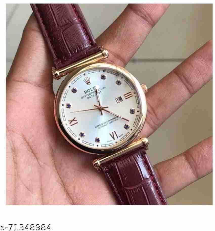 Rolex mens store watch leather band