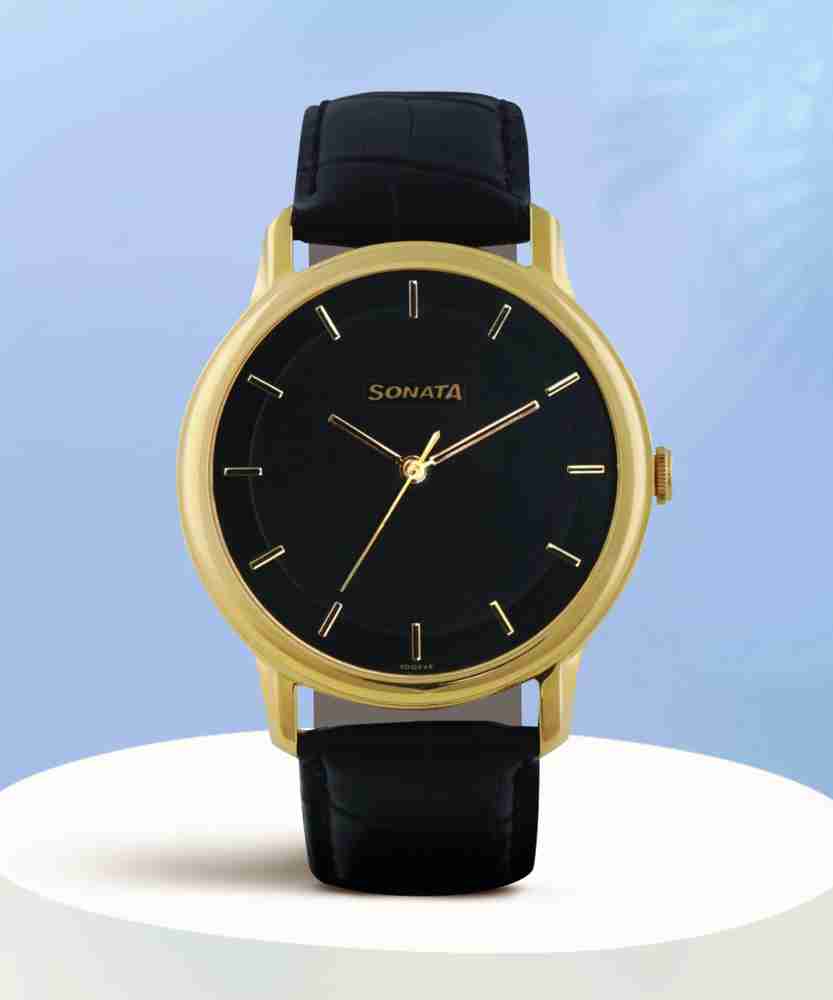 Sonata leather watch price online