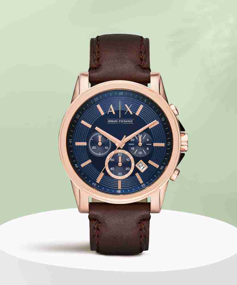 Armani exchange leather clearance watch