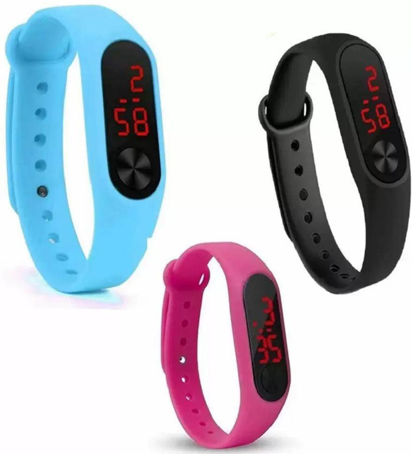 refox Digital Watch For Boys Girls Buy refox Digital Watch For Boys Girls Silicone Slim Digital LED Black PINK Dial Boy s and Girl s Bracelet Band Watch Online