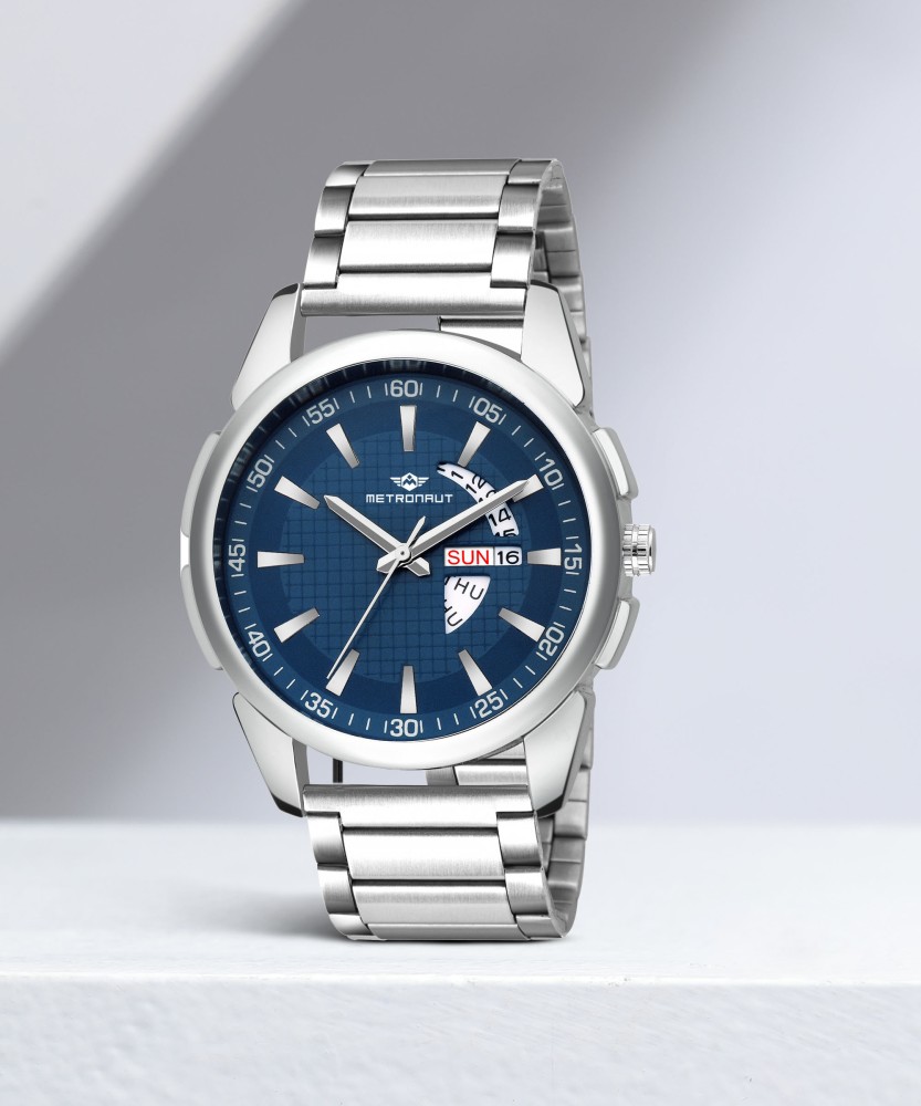 METRONAUT Elegant Blue Dial Round Shape Day Date Functioning