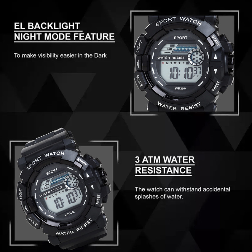 Eagle fly 3006Full Black Men watch Waterproof Digital Watch For