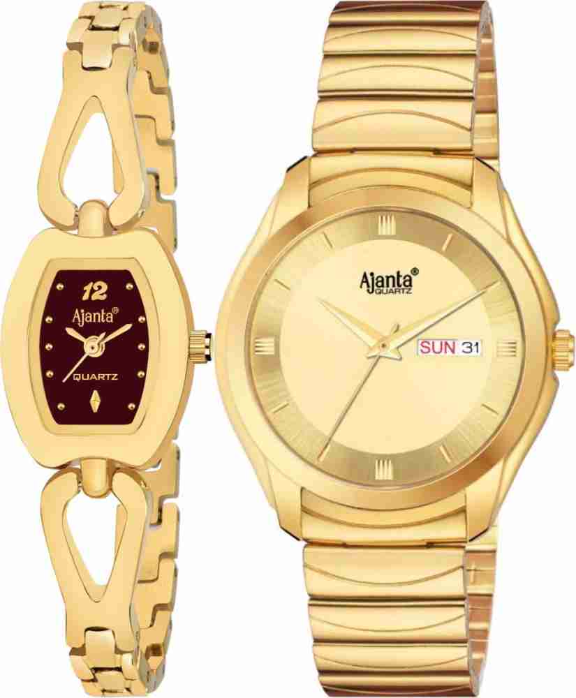 Ajanta hand watch gold best sale