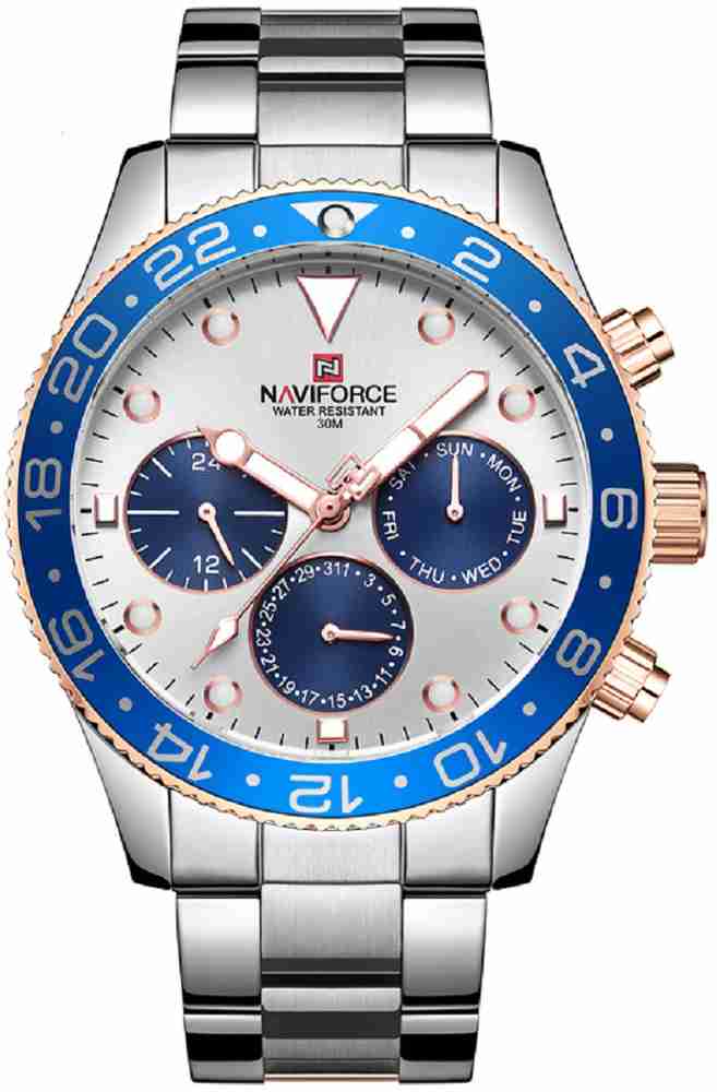 NAVIFORCE Analog Watch For Men Buy NAVIFORCE Analog Watch For Men 9147 Silver Rose Gold Chronograph Online at Best Prices in India Flipkart