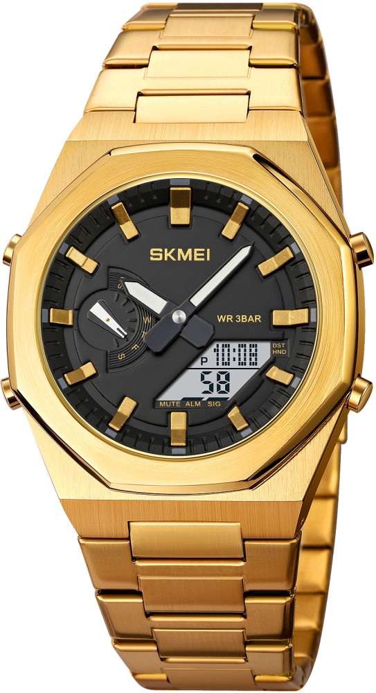 Skmei on sale gold watch