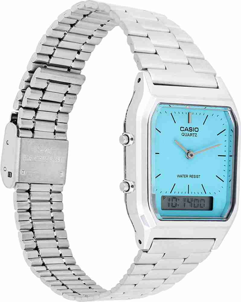 CASIO AQ 230A 2A2MQYDF Vintage AQ 230A 2A2MQYDF Blue Dial Silver Stainless Steel Band Analog Digital Watch For Men Women Buy CASIO AQ 230A 2A2MQYDF Vintage AQ 230A 2A2MQYDF Blue Dial Silver Stainless ...