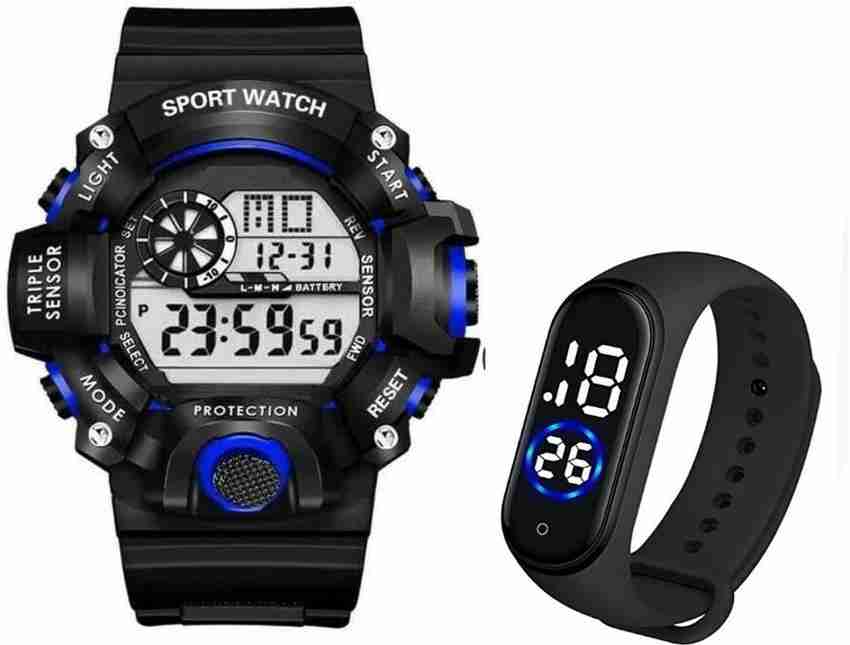 Chronorex Digital Watch For Boys Buy Chronorex Digital Watch For Boys All Black m4 watches Combo latest boys LED sports Online at Best Prices in India Flipkart