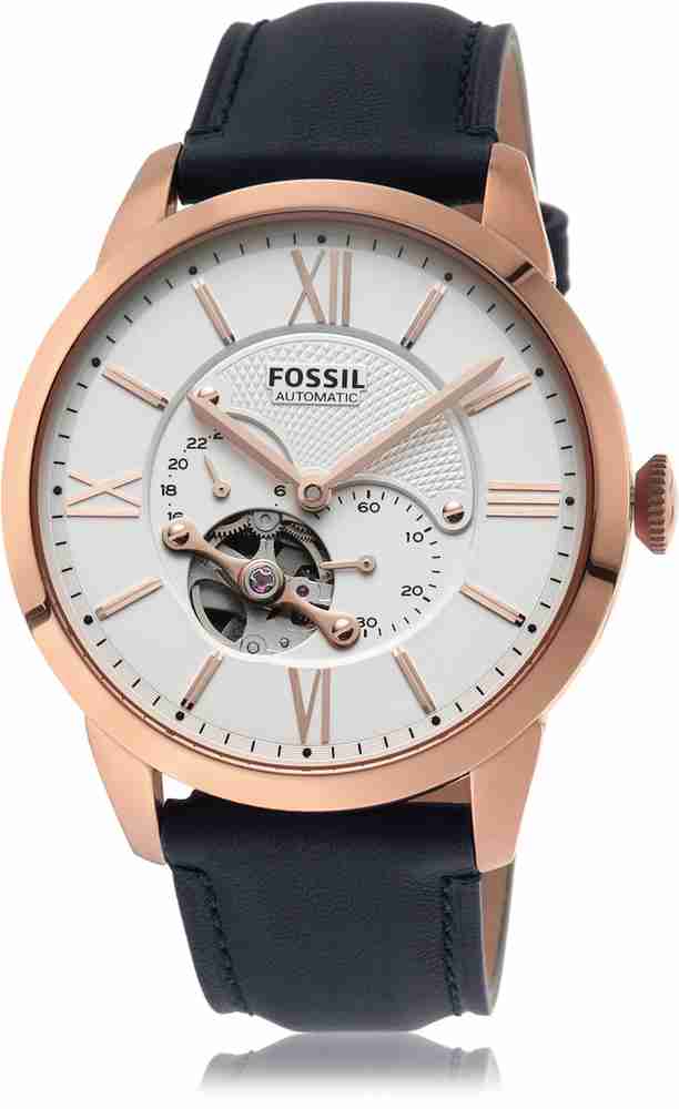 フォッシル腕時計 ME3171 自動巻③2649 Townsman Automatic Navy Leather Watch - ME3171 - Fossil