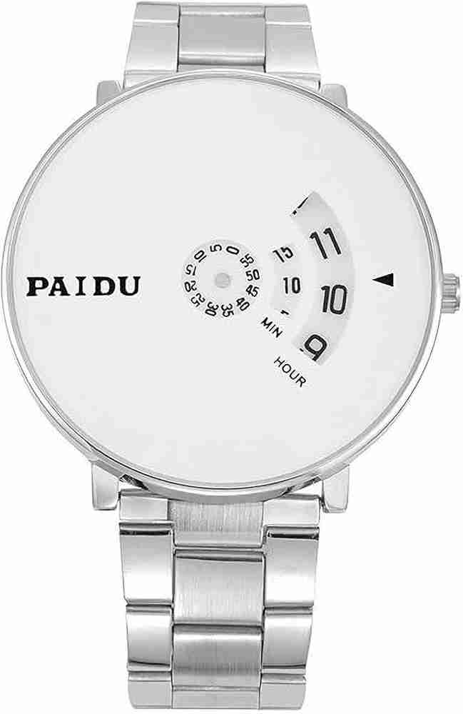 KISHORE RNTERPRISES Paidu watch Unique white round dial watch for men boys steel chain Analog Watch For Men Buy KISHORE RNTERPRISES Paidu watch Unique white round dial watch for