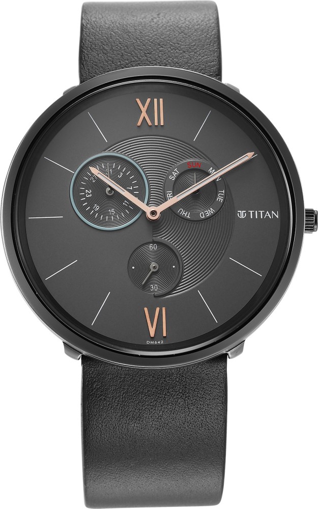 Titan black outlet slim watch